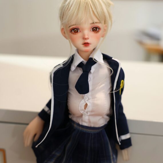 Fifi 1 cm große blonde kleine Sexpuppe mit BJD Kopf NakeDoll