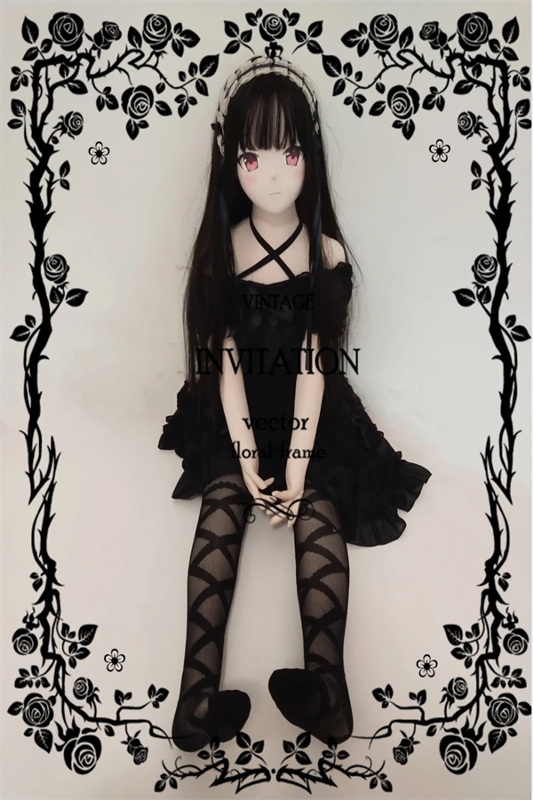 Lotalis Black Long Hair Lolita Cute Plush Sex Doll Nakedoll